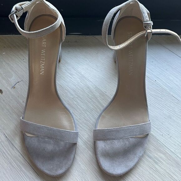 Stuart Weitzman Shoes - stuart weitzman gray suede chunky sandal heel